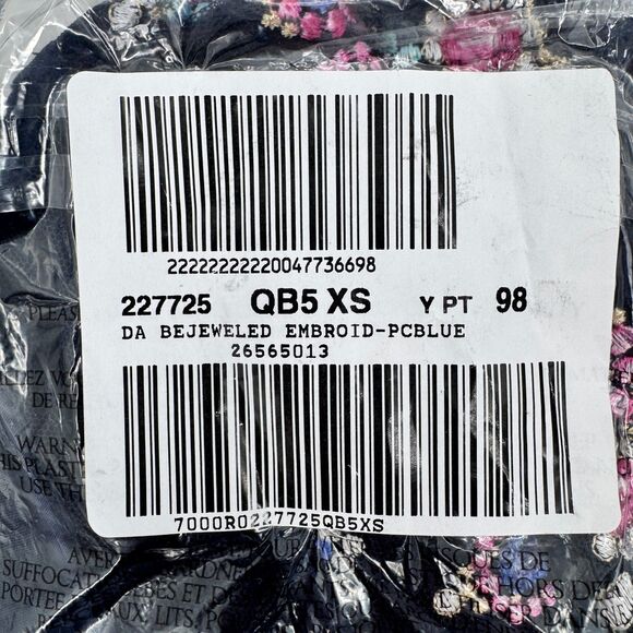 NWT VICTORIA'S SECRET Unlined Bejeweled Embroidery Corset Top Noir Navy Size XS - Picture 5 of 5